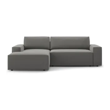 Coltar gri deschis extensibil cu tapiterie din tesatura boucle (cu colt pe partea dreapta) Jodie - Micadoni Home imagine