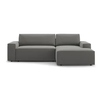 Coltar gri deschis extensibil cu tapiterie din tesatura boucle (cu colt pe partea stanga ) Jodie - Micadoni Home imagine