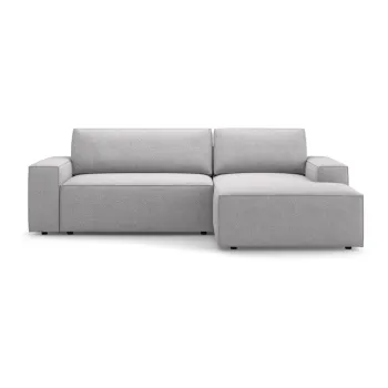 Coltar gri deschis extensibil cu tapiterie din tesatura boucle (cu colt pe partea stanga ) Jodie - Micadoni Home imagine