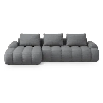 Coltar gri extensibil/cu spatiu de depozitare (cu colt pe partea dreapta/cu sezlong) Linz - Cosmopolitan Design imagine