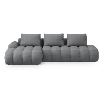 Coltar gri extensibil/cu spatiu de depozitare (cu colt pe partea dreapta/cu sezlong) Linz - Cosmopolitan Design imagine