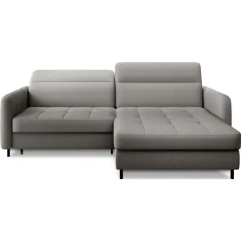 Coltar gri extensibil/cu spatiu de depozitare cu tapiterie din catifea (cu colt pe partea stanga/cu sezlong) Gomsi - ELTAP imagine