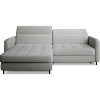 Coltar gri extensibil/cu spatiu de depozitare cu tapiterie din tesatura boucle (cu colt pe partea dreapta/cu sezlong) Gomsi - ELTAP imagine