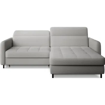 Coltar gri extensibil/cu spatiu de depozitare cu tapiterie din tesatura boucle (cu colt pe partea stanga/cu sezlong) Gomsi - ELTAP imagine