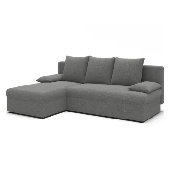 Coltar gri extensibil/cu spatiu de depozitare cu tapiterie din tesatura boucle Gino - ELTAP imagine
