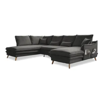 Coltar gri inchis extensibil (cu colt pe partea dreapta/in forma de 