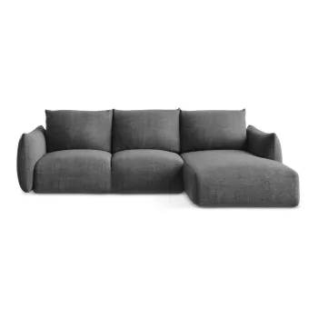 Coltar gri inchis extensibil (cu colt pe partea stanga/cu sezlong) Leila - Makamii imagine