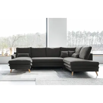 Coltar gri inchis extensibil (cu colt pe partea stanga /in forma de 