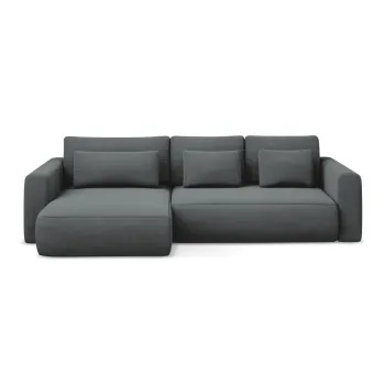 Coltar gri inchis extensibil/cu spatiu de depozitare (cu colt pe partea dreapta/cu sezlong) Kapua - Makamii imagine