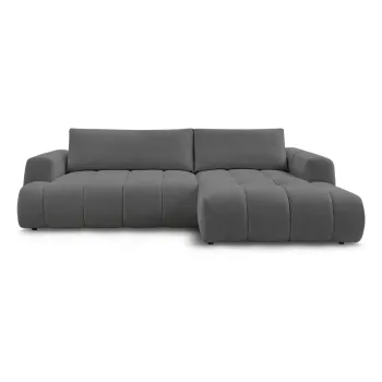 Coltar gri inchis extensibil/cu spatiu de depozitare (cu colt pe partea stanga/cu sezlong) Fuji - Bobochic Paris imagine