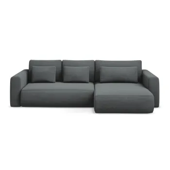 Coltar gri inchis extensibil/cu spatiu de depozitare (cu colt pe partea stanga/cu sezlong) Kapua - Makamii imagine