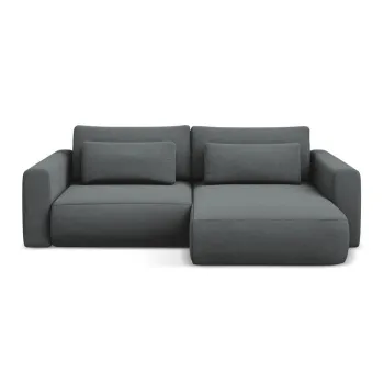 Coltar gri inchis extensibil/cu spatiu de depozitare (cu colt pe partea stanga/cu sezlong) Kapua - Makamii imagine