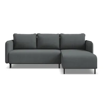 Coltar gri inchis extensibil/cu spatiu de depozitare (cu colt pe partea stanga) Luana - Makamii imagine