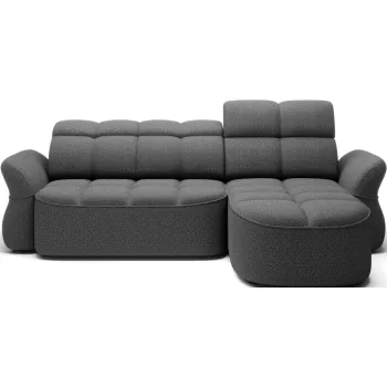 Coltar gri inchis extensibil/cu spatiu de depozitare cu tapiterie din catifea (cu colt pe partea stanga/cu sezlong) Beneth - ELTAP imagine