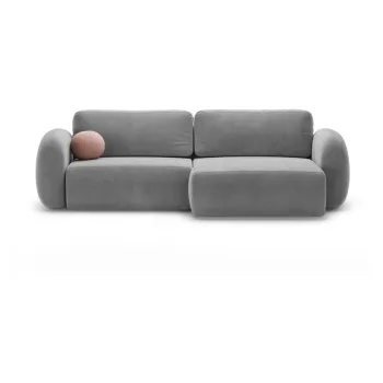 Coltar gri inchis extensibil/cu spatiu de depozitare cu tapiterie din catifea Tonale - Cosmopolitan Design imagine