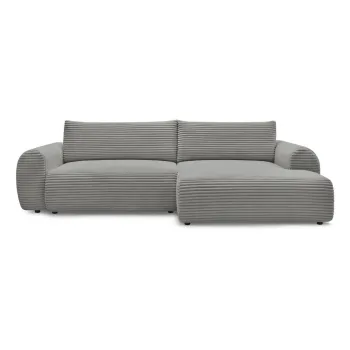 Coltar gri inchis extensibil cu tapiterie din catifea reiata (cu colt pe partea stanga ) Lucien - Bobochic Paris imagine