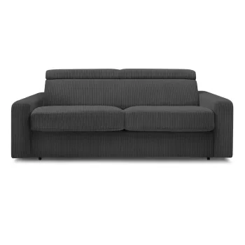 Coltar gri inchis extensibil cu tapiterie din catifea reiata Monaco - Bobochic Paris imagine