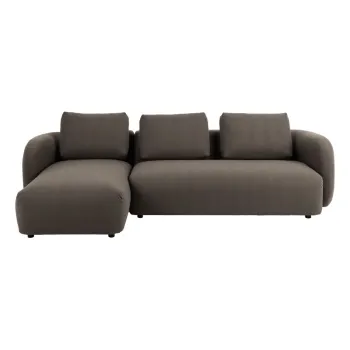 Coltar gri/maro cu tapiterie din stofa boucle (colt dreapta) Imola - Bonami Selection imagine