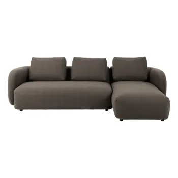 Coltar gri/maro cu tapiterie din stofa boucle (colt stanga) Imola - Bonami Selection imagine