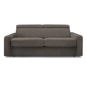 Coltar gri/maro extensibil cu tapiterie din catifea reiata Monaco - Bobochic Paris imagine