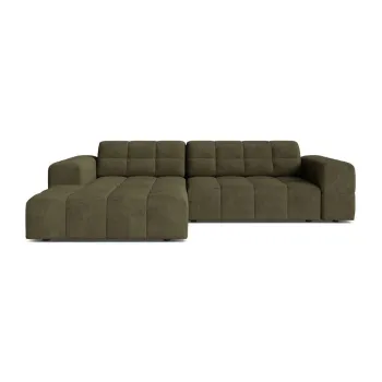 Coltar kaki cu tapiterie din chenille (cu colt pe partea dreapta/cu sezlong) Chicago - Cosmopolitan Design imagine