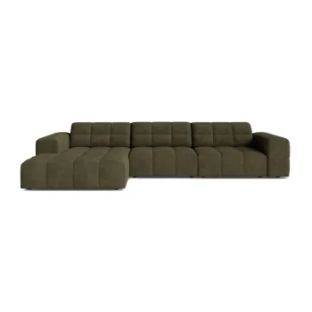 Coltar kaki cu tapiterie din chenille (cu colt pe partea dreapta/cu sezlong) Chicago - Cosmopolitan Design imagine