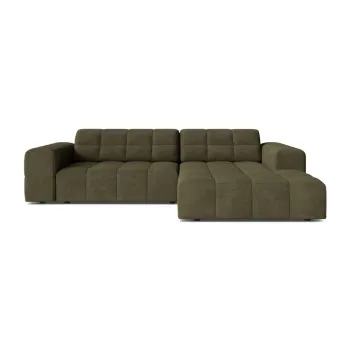 Coltar kaki cu tapiterie din chenille (cu colt pe partea stanga/cu sezlong) Chicago - Cosmopolitan Design imagine