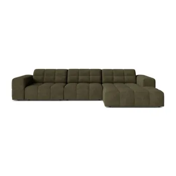 Coltar kaki cu tapiterie din chenille (cu colt pe partea stanga/cu sezlong) Chicago - Cosmopolitan Design imagine