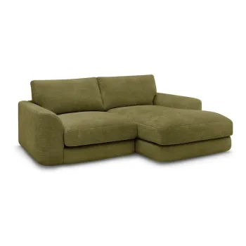 Coltar kaki cu tapiterie din chenille (cu colt pe partea stanga/cu sezlong) Leonore - Bobochic Paris imagine