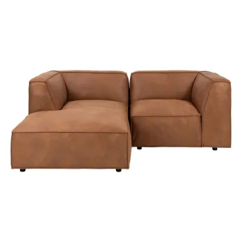 Coltar maro coniac cu tapiterie din imitatie de piele (colt dreapta) Fairfield Kentucky - Bonami Selection imagine