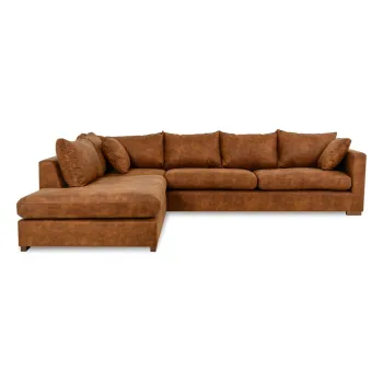 Coltar maro coniac cu tapiterie din imitatie de piele (cu colt pe partea dreapta) Hamburg - Scandic imagine