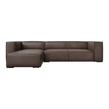 Coltar maro cu tapiterie din piele (cu sezlong pe partea dreapta) Madame - Windsor & Co Sofas imagine