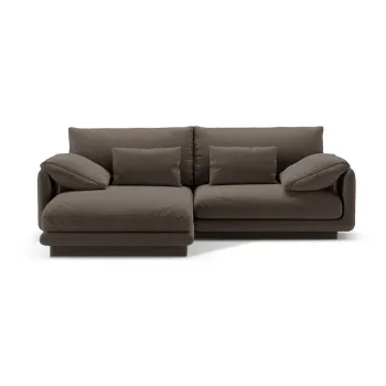 Coltar maro cu tapiterie din tesatura boucle (cu colt pe partea dreapta) Torino - Micadoni Home imagine