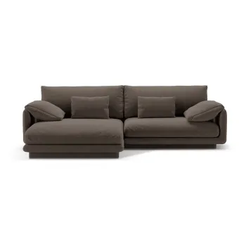 Coltar maro cu tapiterie din tesatura boucle (cu colt pe partea dreapta) Torino - Micadoni Home imagine