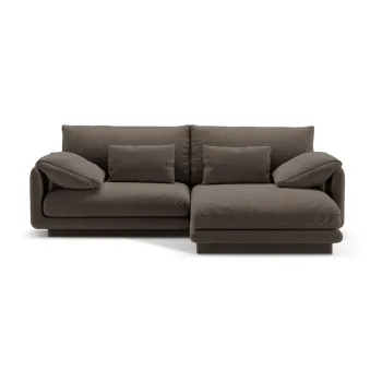 Coltar maro cu tapiterie din tesatura boucle (cu colt pe partea stanga ) Torino - Micadoni Home imagine