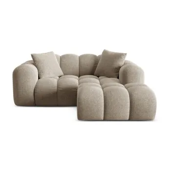 Coltar maro deschis cu tapiterie din chenille (cu colt pe partea stanga/cu sezlong) Treno - Cosmopolitan Design imagine