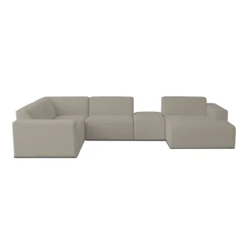 Coltar maro deschis cu tapiterie din stofa boucle (in forma de 