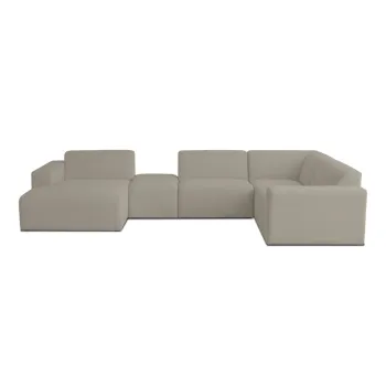 Coltar maro deschis cu tapiterie din stofa boucle (in forma de 