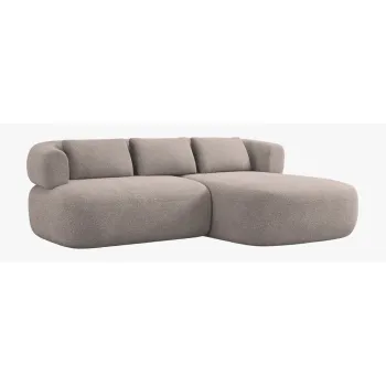 Coltar maro deschis cu tapiterie din tesatura boucle (cu colt pe partea stanga/cu sezlong) Jenny - Micadoni imagine