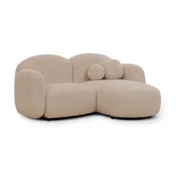 Coltar maro deschis cu tapiterie din tesatura boucle (cu colt pe partea stanga/cu sezlong) Orbit - Ropez imagine