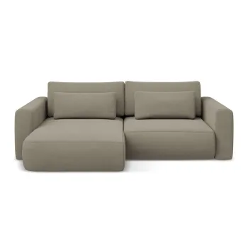 Coltar maro deschis extensibil/cu spatiu de depozitare (cu colt pe partea dreapta/cu sezlong) Kapua - Makamii imagine