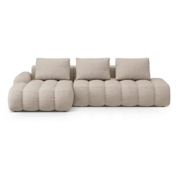 Coltar maro deschis extensibil/cu spatiu de depozitare (cu colt pe partea dreapta/cu sezlong) Linz - Cosmopolitan Design imagine