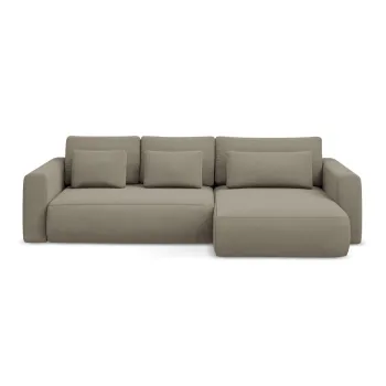 Coltar maro deschis extensibil/cu spatiu de depozitare (cu colt pe partea stanga/cu sezlong) Kapua - Makamii imagine