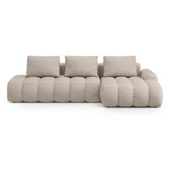 Coltar maro deschis extensibil/cu spatiu de depozitare (cu colt pe partea stanga/cu sezlong) Linz - Cosmopolitan Design imagine