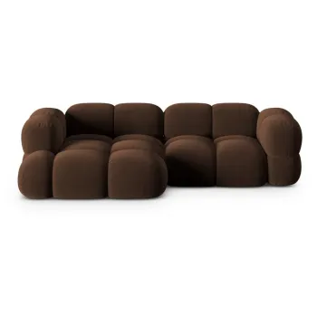 Coltar maro inchis cu tapiterie din catifea (cu colt pe partea dreapta/cu sezlong) Loretto - Cosmopolitan Design imagine