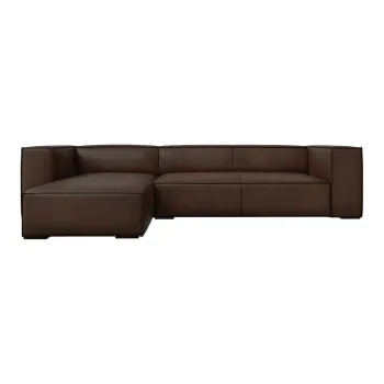 Coltar maro inchis cu tapiterie din piele (cu sezlong pe partea dreapta) Madame - Windsor & Co Sofas imagine