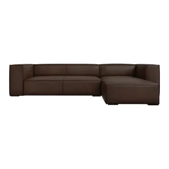 Coltar maro inchis cu tapiterie din piele (cu sezlong pe partea stanga ) Madame - Windsor & Co Sofas imagine