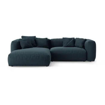 Coltar modular albastru inchis extensibil (cu colt pe partea dreapta/cu sezlong) Martina - Micadoni imagine