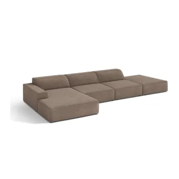 Coltar modular bej (cu colt pe partea dreapta/cu sezlong) Jodie - Micadoni imagine