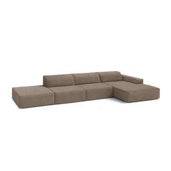 Coltar modular bej (cu colt pe partea stanga/cu sezlong) Jodie - Micadoni imagine